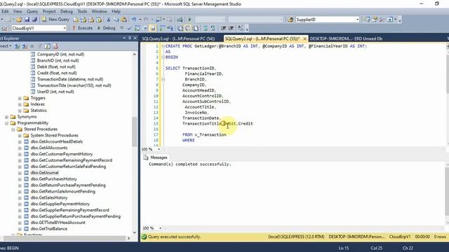 Business ERP Part 105 Ledger Store Procedure and Controller in ASP.NET MVC