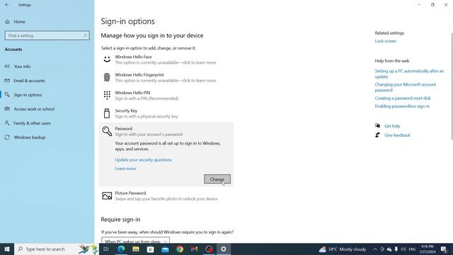 How to Change Password in Windows 10