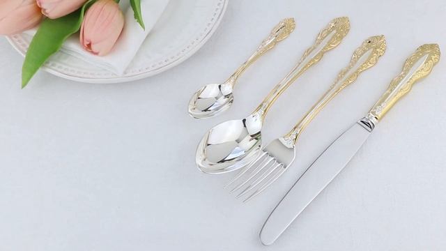 Набор столовый "Юбилейный" посеребренный с позолотой смотреть онлайн