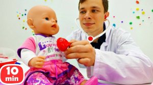 Игры с доктором Ой – Осмотр Эмили и лечение простуды у Барби!