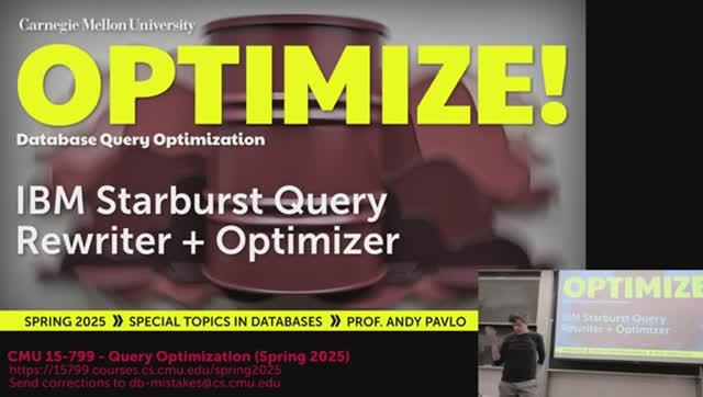 OPT25-03 - IBM Starburst Query Rewriter and Optimizer
