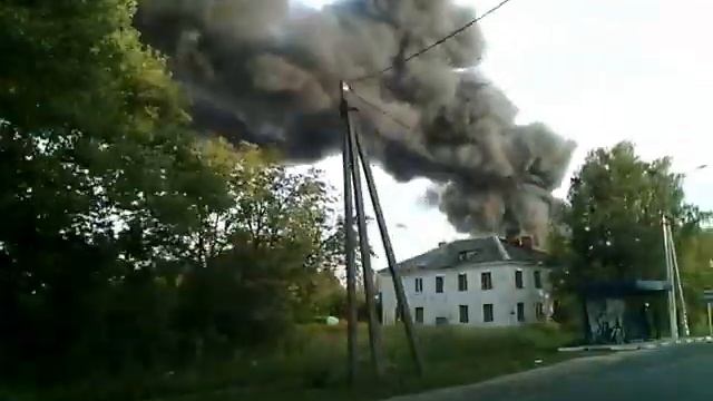 Пожар в типографии Шар Щекино 13.08.2015г. смотреть онлайн