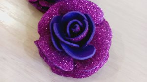 Цветок розы из фиолетового фоамирана своими руками