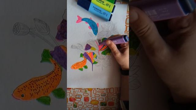 Drawing with felt-tip pens🖍️🖍️🖍️ #2024 #draw #pens #стрим #фломастеры #stream #раскраска #цветы