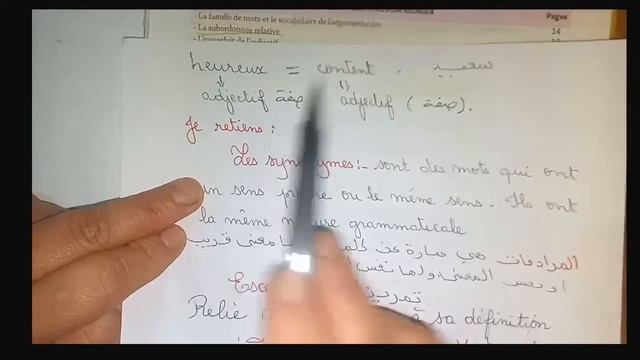 #1AM vocabulaire ( la définition et la synonymie) التعريف و المرادفات