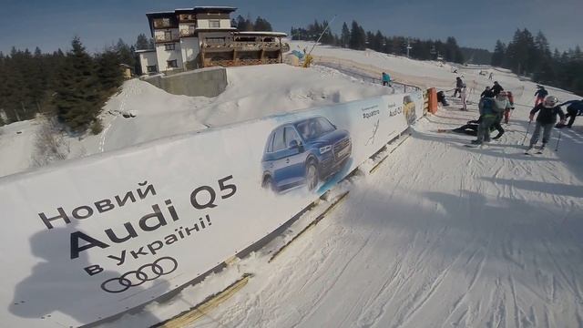 Буковель 26/01/2017 - Спуск новичков с трассы 14А(Z) смотреть онлайн