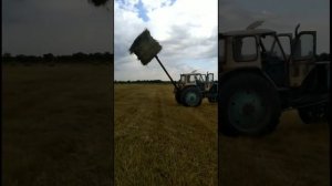 погрузка рулонов самодельным подьемником  ЮМЗ (тюки)Мтз80.1сенокос 2020