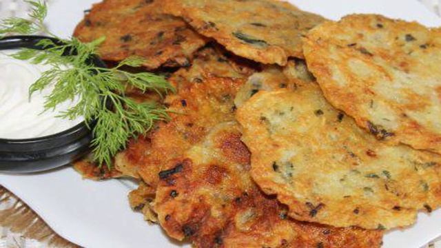 Драники с укропом и куриным фаршем