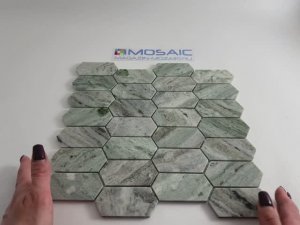 Мозаика Onice Verde oliva POL  long hex