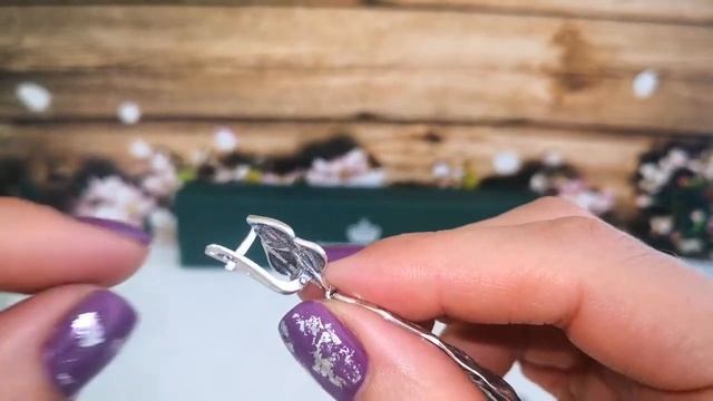 Серебряные серьги Перышки 73251 смотреть онлайн