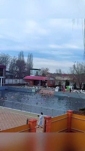 Термальный бассейн.  Санаторий Лаба. Таймлапс. Зимний отдых в России. Февраль 2023. Лабинск