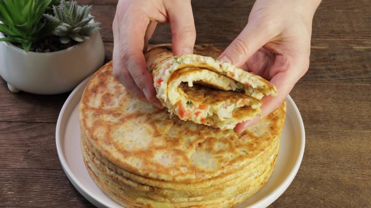 Домашние овощные блины — Быстрый завтрак за 10 минут! смотреть онлайн