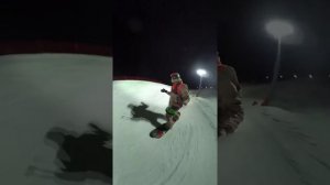 Полный спуск с 1460 до 960 метров на вечернем катании Курорта Красная поляна