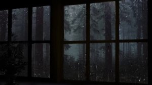 🌧️ Дождь за окном с шумом грома - Дождь в ночном лесу