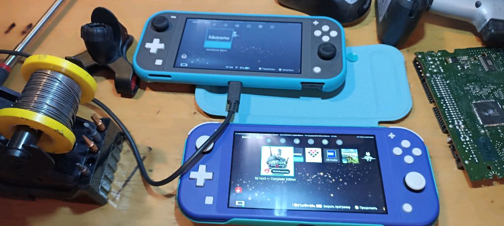 паяю чип на Nintendo switch lite