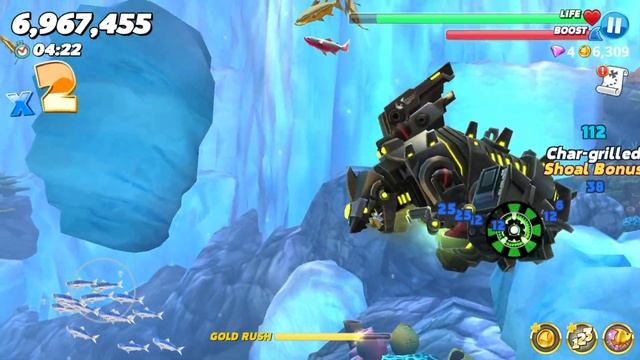 Hungry Shark World - Enemy Mecha Sharkjira Godzilla Unlocked Mod - All 35 Sharks Android Gameplay смотреть онлайн