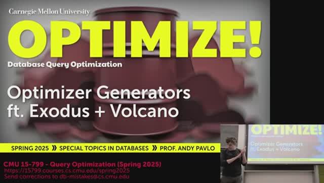 OPT25-04 - EXODUS + Volcano Query Optimizer Generators