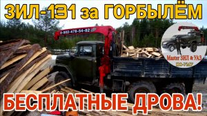 ЗИЛ 131 с КМУ: Заготовка горбыля для отопления гаража СВОИМИ РУКАМИ! 🪚Пиление, погрузка, укладка!