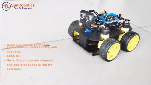 How To Make Cligo Smart 4WD Wireless DIY Robotics Car Kit | Sunrobotics | Robotics | Arduino Projec