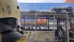 В Крыму произошло возгорание рейсового автобуса. Симферополь, улица Ракетная.