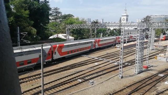 Сочи. Отправление поезда № 554Ж/554С сообщением Саратов – Имеретинский Курорт (Сочи). смотреть онлайн