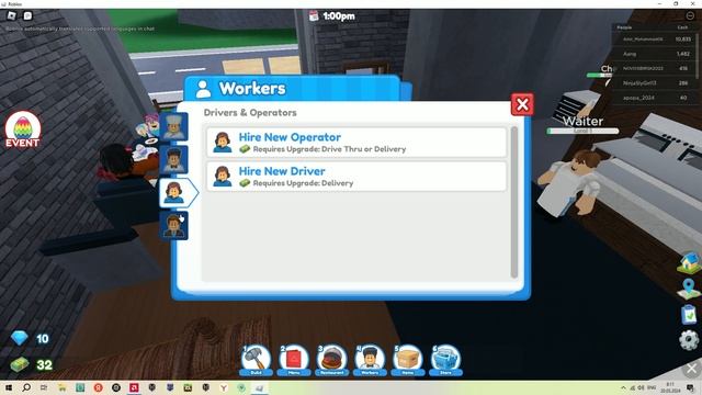 играю в роблокс(roblox)! Тайкун ресторан 2