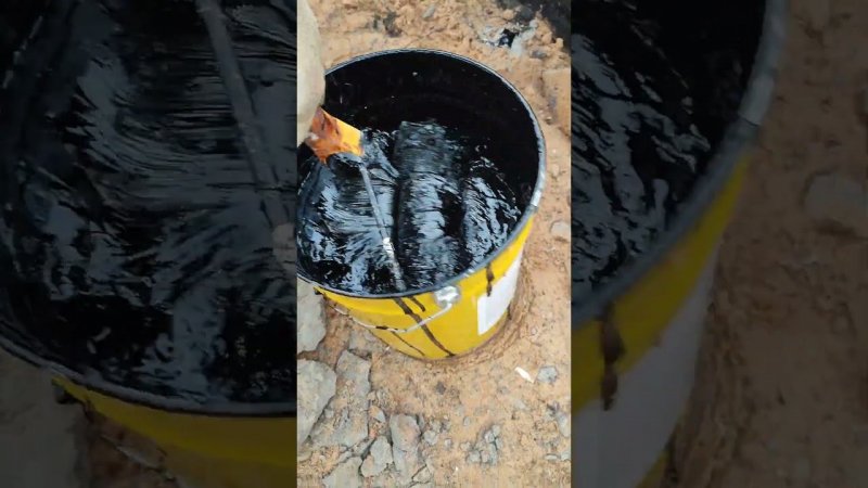 Гидроизоляция фундамента/ Строительство #стройка #diy #construction