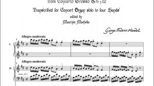 G.F. Handel (1685-1759): Allegro from "Concerto grosso" Op.6 n.12 Organ Duet transcription.