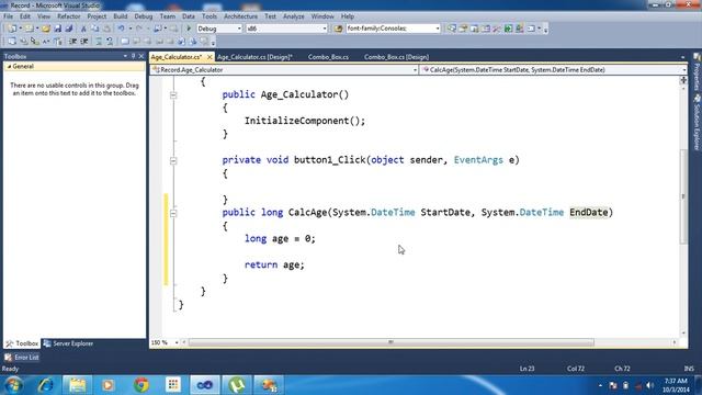 Age calculator in c# смотреть онлайн