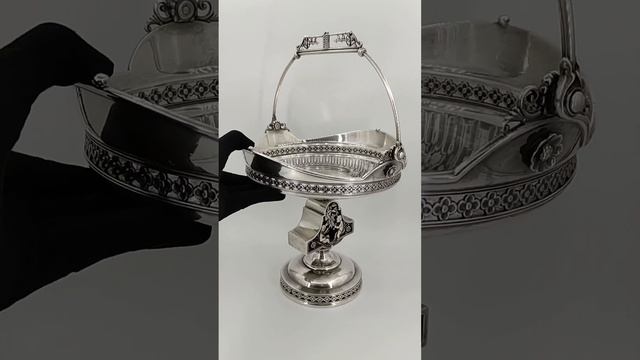 Большая, старинная ваза для фруктов, "Simpson Hall Miller & Co.", США, 1880-е гг. 4-х сл. серебрени смотреть онлайн
