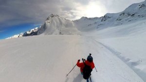 Горные лыжи. Insta360. Красная поляна: трасса Цирк-2 и вне трассы, рядом с Аибга. 2024г.