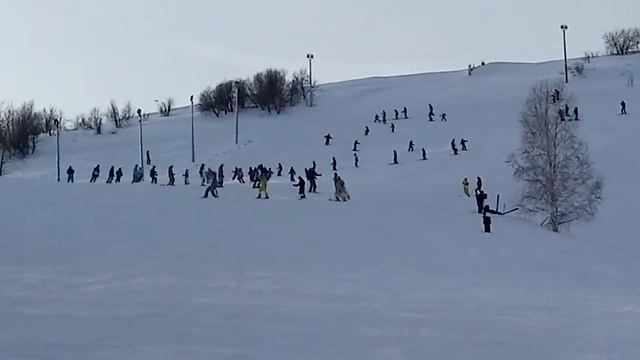 Флешмоб горнолыжников смотреть онлайн