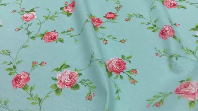 Ткань для столового белья "Плетистая роза на мятном", ш.1.48м, хлопок-100%, 167гр/м.кв АРТ 8792