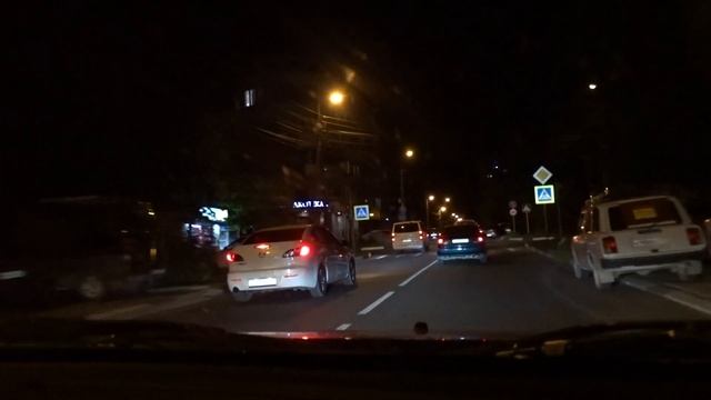 Ночная Анапа едем на машине домой смотреть онлайн