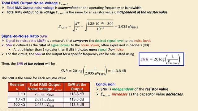 Noise Analysis RC Lowpass Filter Circuit 💡 Example 3