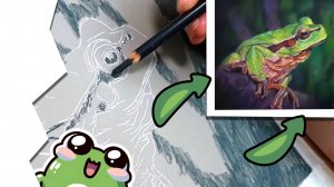 Рисуем лягушку карандашами и пастелью ✏️🖌️ | Пошаговое рисование под спокойную музыку | Арт-релакс