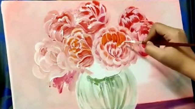Canvastaleio Art #8/ Peony flower painting / Acrylic Painting смотреть онлайн