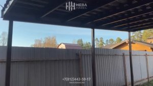 Навес для дома с кровлей из профлиста С35