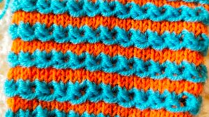 Двухцветный узор для вязания по кругу / подробное видео каждого ряда узора.