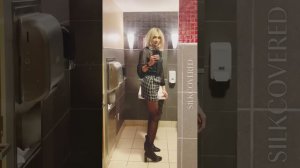 Fully Feminized Crossdresser | Blouse and Plaid Skirt Over Pantyhose | SilkCovered