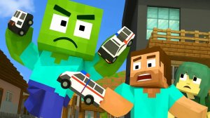 Гигантский зомби сломал весь город?! Эпическое мультфильм майнкрафт