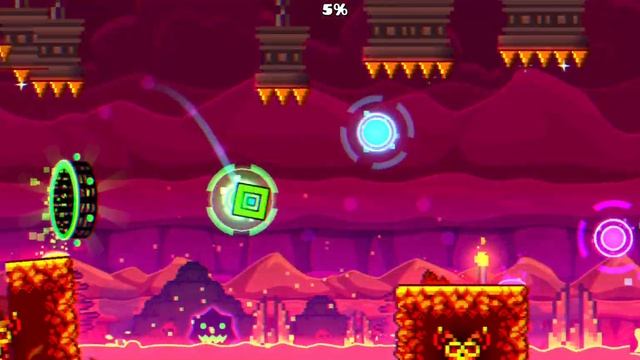 прохожу 4 уровней из GeometryDash (insane x3 easy demon x1) electromen, fingerdash, dash, secret wa