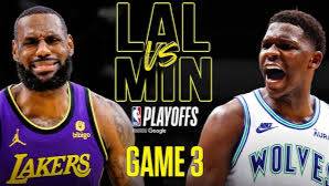 Лос-Анджелес Лейкерс — Миннесота Тимбервулвз НБА. Плей-офф. 1/8 финала Прямой Эфир 3 Игра