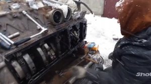 ЗАМЕНА ВКЛАДЫШЕЙ КАМАЗ 740.10 на УЛИЦЕ ЗИМОЙ ПЕРЕД УСТАНОВКОЙ НА КАМАЗ ВЕЗДЕХОД 4510