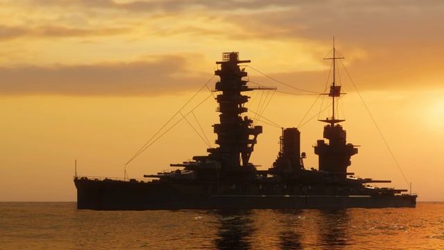 戦艦扶桑の動画001_夕日Battleship Fuso 001_sunsetЛинкор Фусо  001戰艦扶桑  001