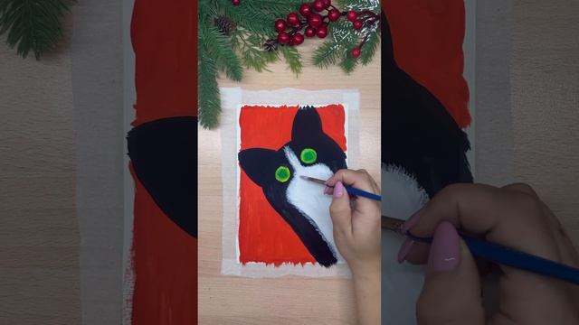 «Кот и снег»/Мастер-класс по рисованию/Гуашь. смотреть онлайн