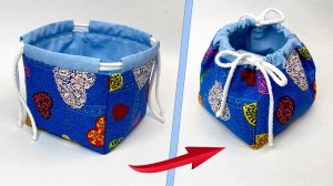 Мастер класс 🧵 Как просто сшить ТЕКСТИЛЬНУЮ КОРЗИНКУ на завязках для хранения вещей