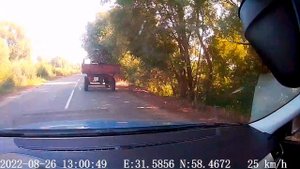 Обгон трактора. Сплошная линия!!!