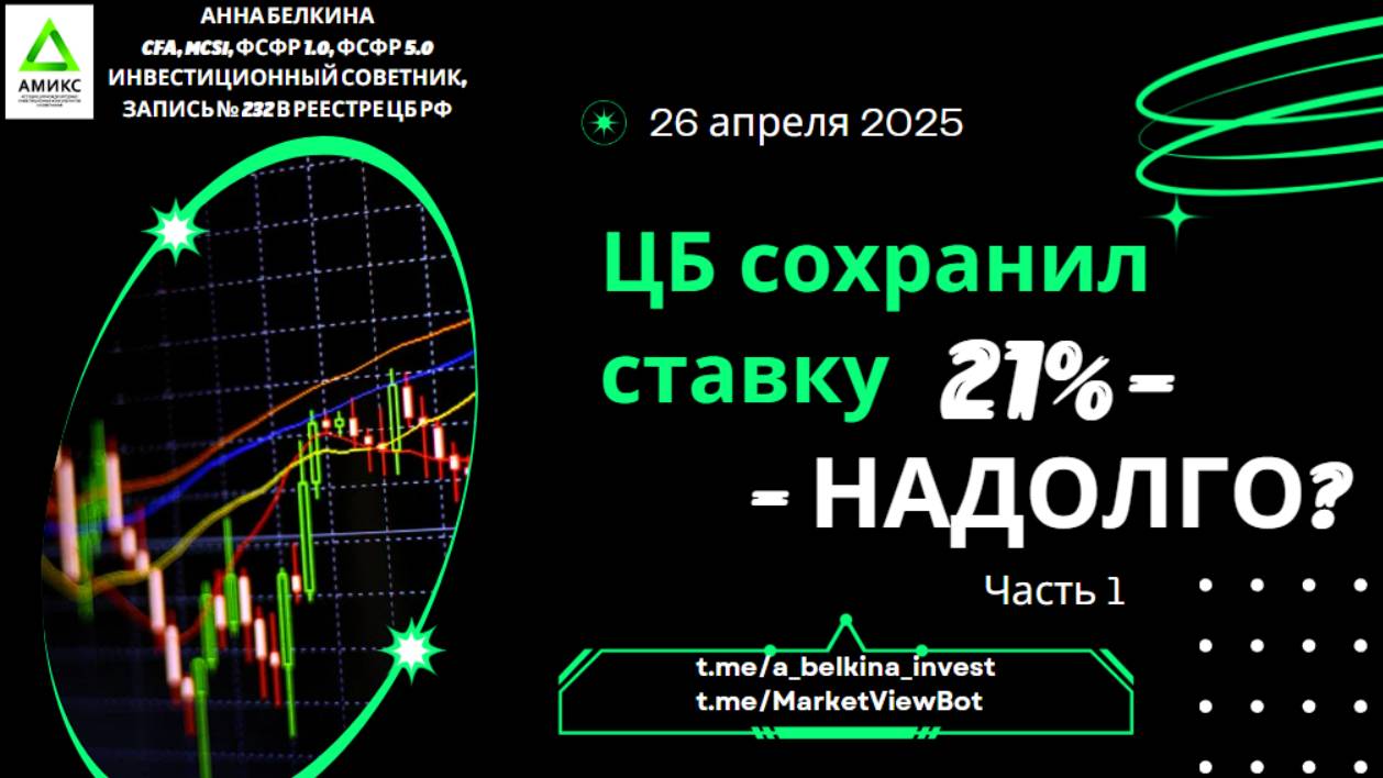 Заседание ЦБ РФ: ставка 21% - Надолго? Когда произойдет первое снижение ставки? Часть 1.