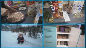 VLOG:Салат Мимоза/Наш заснеженный город/Организую порядок на кухне/Покупки с магазина Пятерочка.